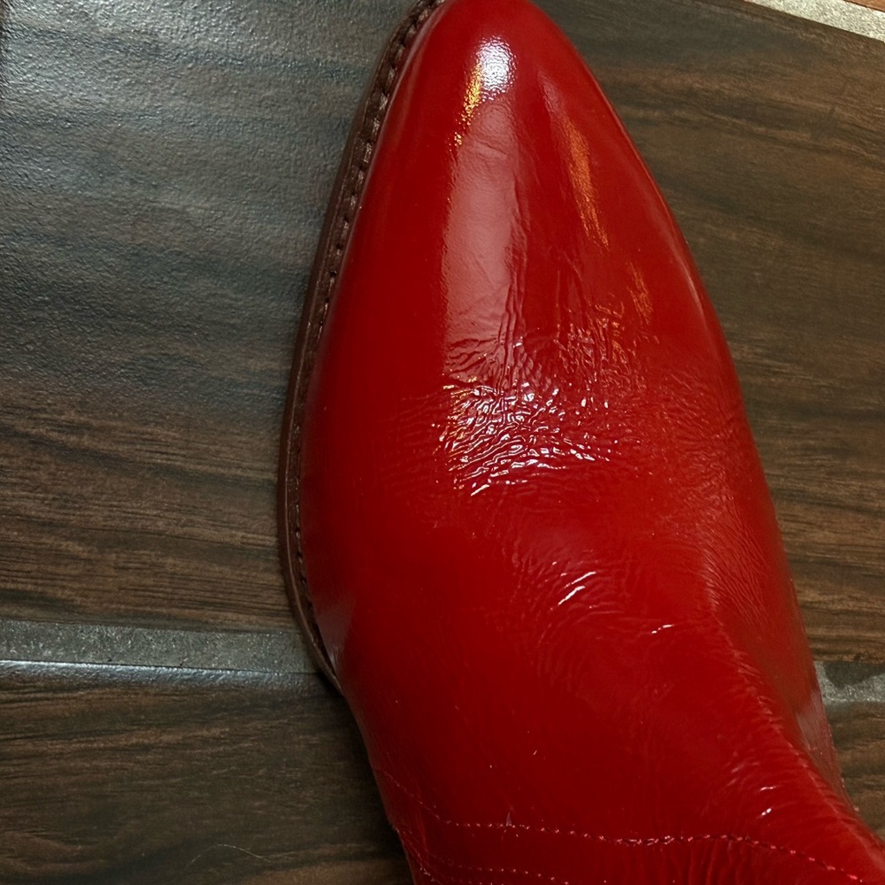 Free People New Frontier Red Leather Pointed-Toe Boots in size 10.5/41 - Picture 7 of 13